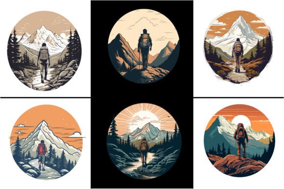Adventure Mountain Hiking Man Silhouette: A Versatile Design Element for Creative Projects