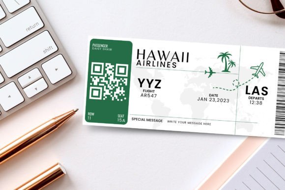 Editable Boarding Pass Template for Custom Travel Tickets