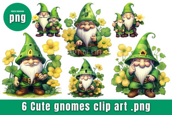 St. Patrick’s Gnome Clipart for Creative Projects