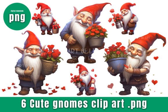 Valentines Cute Gnomes Clip Art – A Charming Addition to Your Creative Projects
