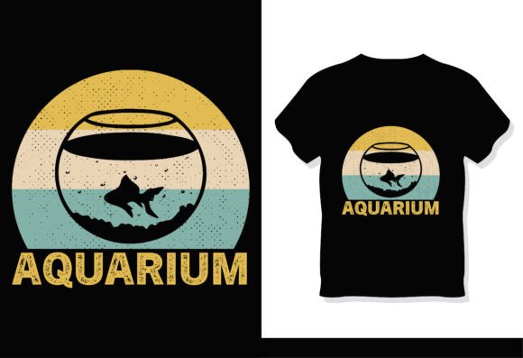Vintage Retro Aquarium Sunset Tshirt