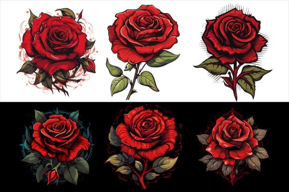 Watercolor Red Rose Floral Bouquet: A Unique and Versatile Design Element for Creative Projects